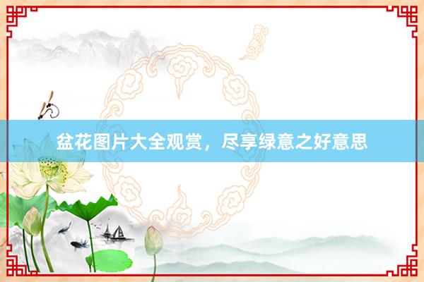 盆花图片大全观赏，尽享绿意之好意思
