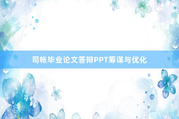 司帐毕业论文答辩PPT筹谋与优化